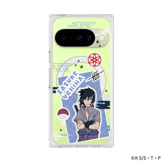 プレミアムスクエアケース with Pixelsnap［ NARUTO -ナルト- 疾風伝 - ステッカー - うちはサスケ ］