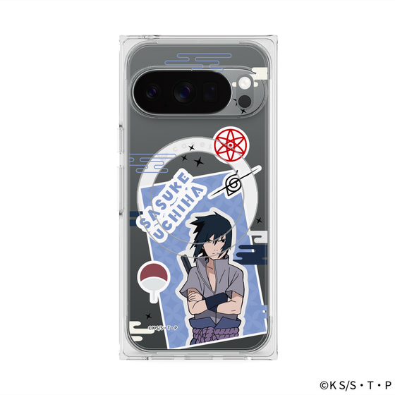 プレミアムスクエアケース with Pixelsnap［ NARUTO -ナルト- 疾風伝 - ステッカー - うちはサスケ ］