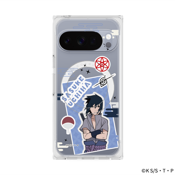 プレミアムスクエアケース with Pixelsnap［ NARUTO -ナルト- 疾風伝 - ステッカー - うちはサスケ ］