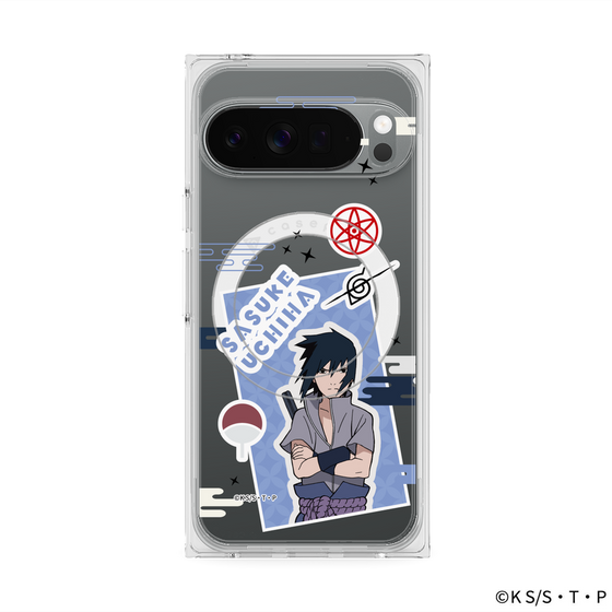 プレミアムスクエアケース with Pixelsnap［ NARUTO -ナルト- 疾風伝 - ステッカー - うちはサスケ ］