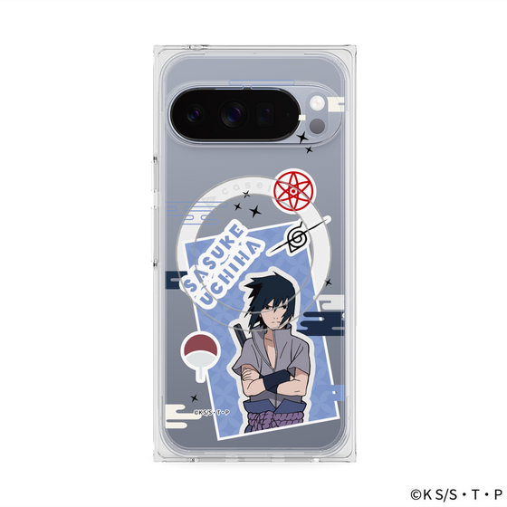 プレミアムスクエアケース with Pixelsnap［ NARUTO -ナルト- 疾風伝 - ステッカー - うちはサスケ ］