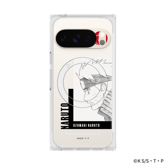 プレミアムスクエアケース with Pixelsnap［ NARUTO-ナルト- 疾風伝 - うずまきナルト - 線画 ］