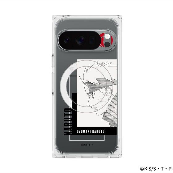 プレミアムスクエアケース with Pixelsnap［ NARUTO -ナルト- 疾風伝 - うずまきナルト - 線画 ］