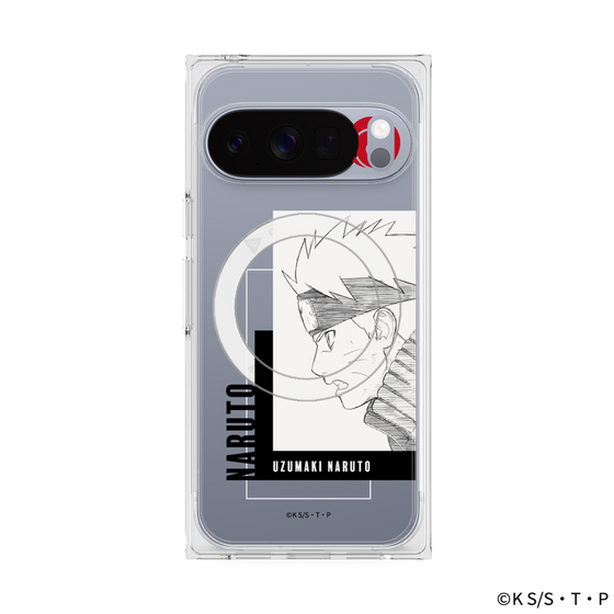 プレミアムスクエアケース with Pixelsnap［ NARUTO -ナルト- 疾風伝 - うずまきナルト - 線画 ］