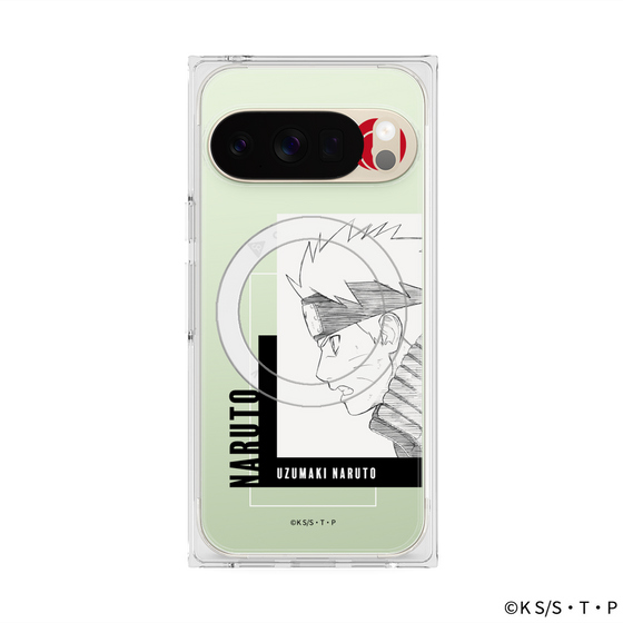 プレミアムスクエアケース with Pixelsnap［ NARUTO -ナルト- 疾風伝 - うずまきナルト - 線画 ］