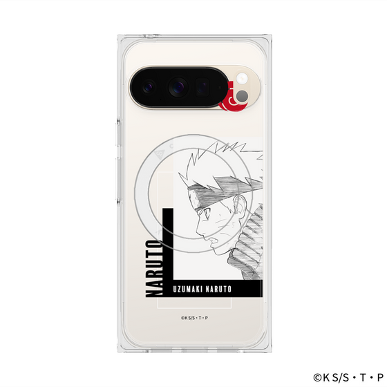 プレミアムスクエアケース with Pixelsnap［ NARUTO-ナルト- 疾風伝 - うずまきナルト - 線画 ］