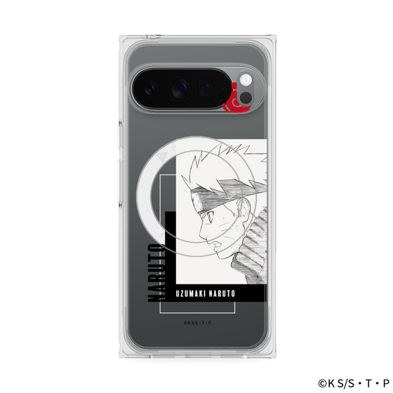 プレミアムスクエアケース with Pixelsnap［ NARUTO -ナルト- 疾風伝 - うずまきナルト - 線画 ］