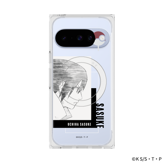 プレミアムスクエアケース with Pixelsnap［ NARUTO-ナルト- 疾風伝 - うちはサスケ - 線画 ］