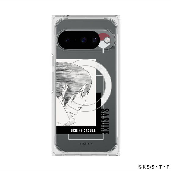 プレミアムスクエアケース with Pixelsnap［ NARUTO -ナルト- 疾風伝 - うちはサスケ - 線画 ］