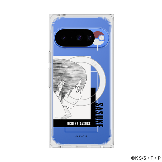 プレミアムスクエアケース with Pixelsnap［ NARUTO -ナルト- 疾風伝 - うちはサスケ - 線画 ］