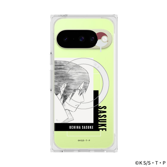 プレミアムスクエアケース with Pixelsnap［ NARUTO -ナルト- 疾風伝 - うちはサスケ - 線画 ］
