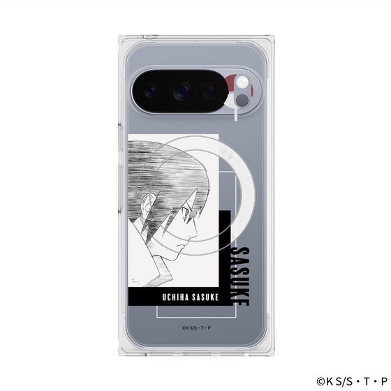 プレミアムスクエアケース with Pixelsnap［ NARUTO -ナルト- 疾風伝 - うちはサスケ - 線画 ］