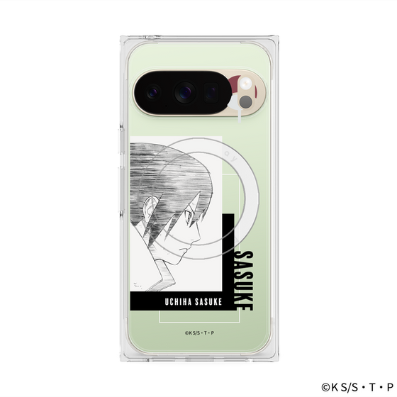 プレミアムスクエアケース with Pixelsnap［ NARUTO -ナルト- 疾風伝 - うちはサスケ - 線画 ］