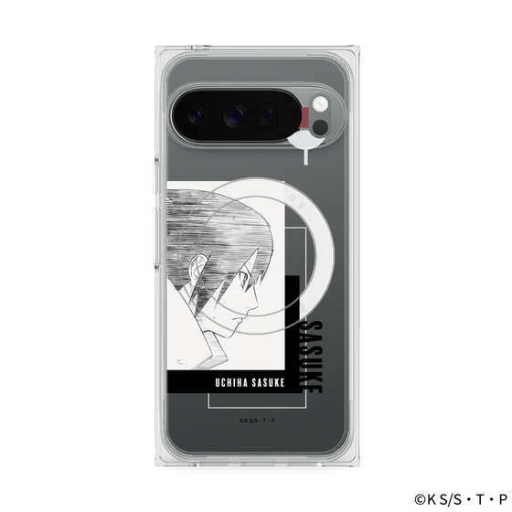 プレミアムスクエアケース with Pixelsnap［ NARUTO -ナルト- 疾風伝 - うちはサスケ - 線画 ］