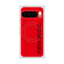 プレミアムスクエアケース with Pixelsnap［ SUPER PRIVATE - ロゴ - Red&Black ］