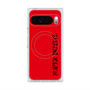 プレミアムスクエアケース with Pixelsnap［ SUPER PRIVATE - ロゴ - Red&Black ］