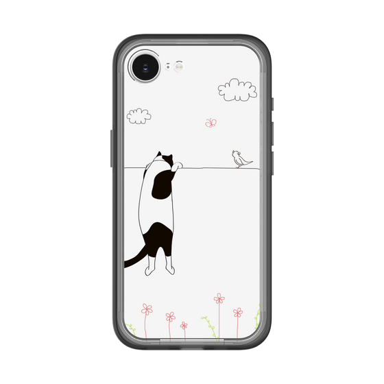 スリムプロテクションプレミアムケース［ 夢中に覗く三毛ねこ ］