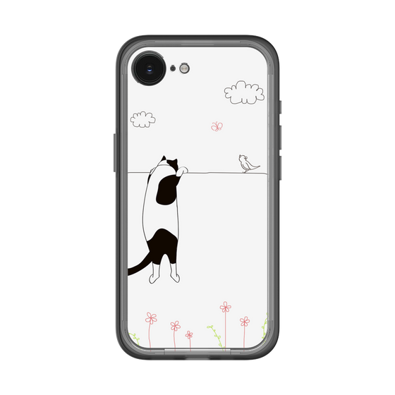 スリムプロテクションプレミアムケース［ 夢中に覗く三毛ねこ ］