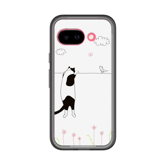 スリムプロテクションプレミアムケース［ 夢中に覗く三毛ねこ ］
