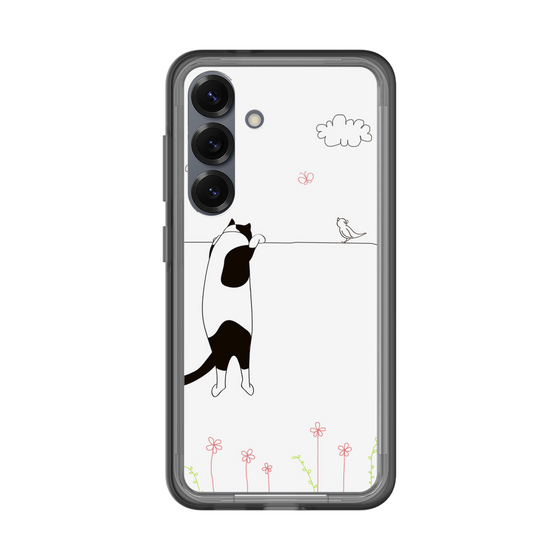 スリムプロテクションプレミアムケース［ 夢中に覗く三毛ねこ ］