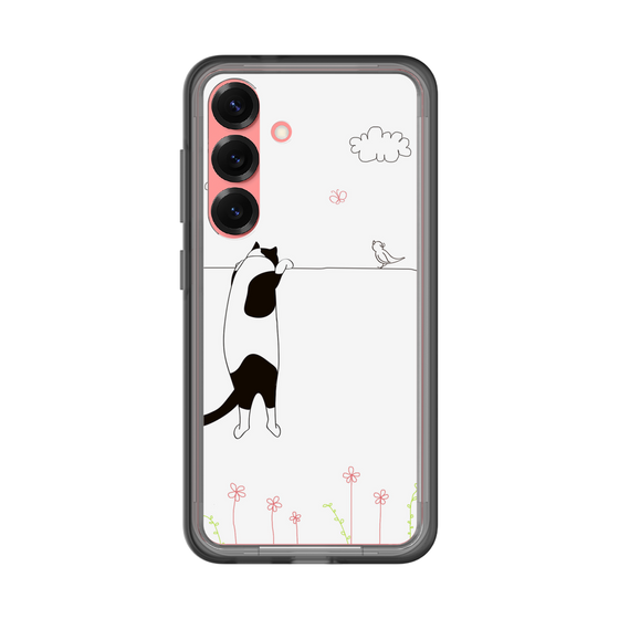 スリムプロテクションプレミアムケース［ 夢中に覗く三毛ねこ ］