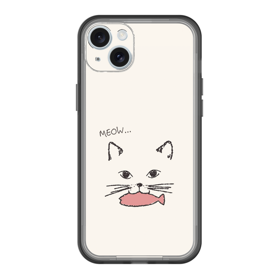 スリムプロテクションプレミアムケース［ 食いしん坊なねこ - White ］