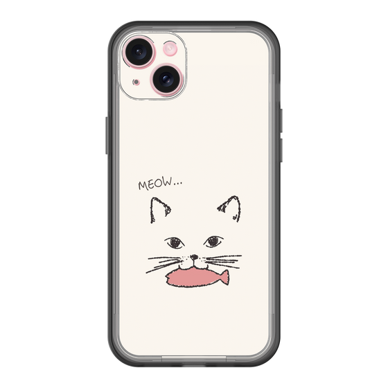 スリムプロテクションプレミアムケース［ 食いしん坊なねこ - White ］
