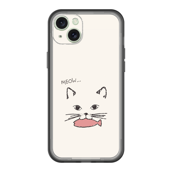 スリムプロテクションプレミアムケース［ 食いしん坊なねこ - White ］