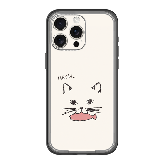 スリムプロテクションプレミアムケース［ 食いしん坊なねこ - White ］