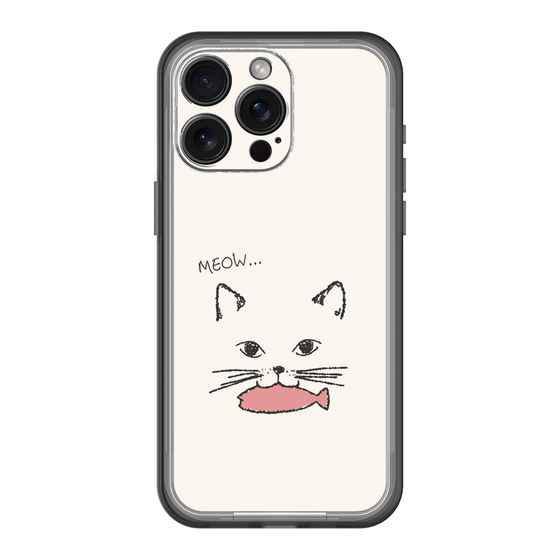 スリムプロテクションプレミアムケース［ 食いしん坊なねこ - White ］