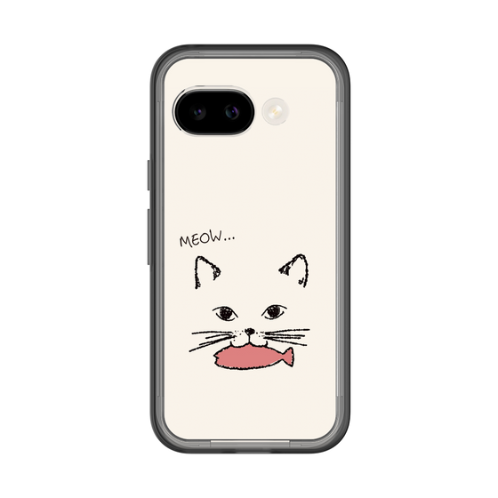 スリムプロテクションプレミアムケース［ 食いしん坊なねこ - White ］