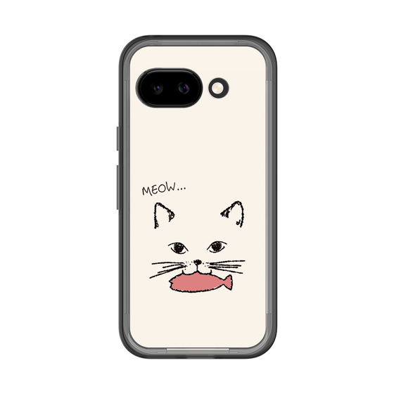 スリムプロテクションプレミアムケース［ 食いしん坊なねこ - White ］