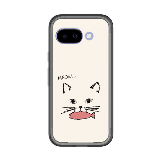 スリムプロテクションプレミアムケース［ 食いしん坊なねこ - White ］