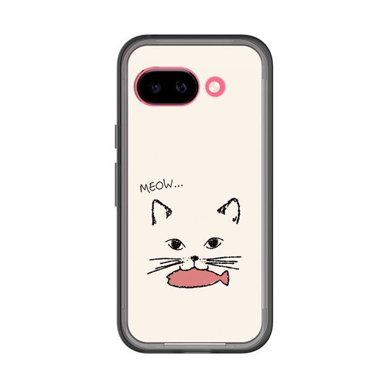 スリムプロテクションプレミアムケース［ 食いしん坊なねこ - White ］