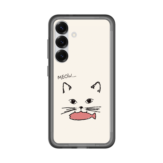 スリムプロテクションプレミアムケース［ 食いしん坊なねこ - White ］
