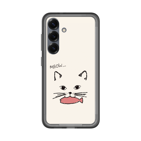 スリムプロテクションプレミアムケース［ 食いしん坊なねこ - White ］