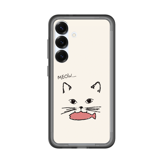 スリムプロテクションプレミアムケース［ 食いしん坊なねこ - White ］