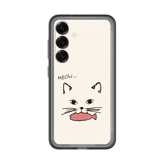 スリムプロテクションプレミアムケース［ 食いしん坊なねこ - White ］