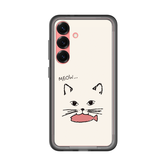 スリムプロテクションプレミアムケース［ 食いしん坊なねこ - White ］