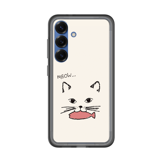 スリムプロテクションプレミアムケース［ 食いしん坊なねこ - White ］