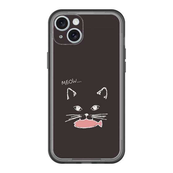 スリムプロテクションプレミアムケース［ 食いしん坊なねこ - Black ］