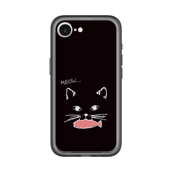 スリムプロテクションプレミアムケース［ 食いしん坊なねこ - Black ］