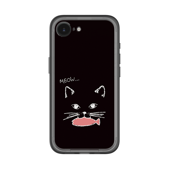 スリムプロテクションプレミアムケース［ 食いしん坊なねこ - Black ］