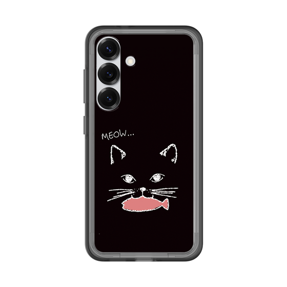 スリムプロテクションプレミアムケース［ 食いしん坊なねこ - Black ］