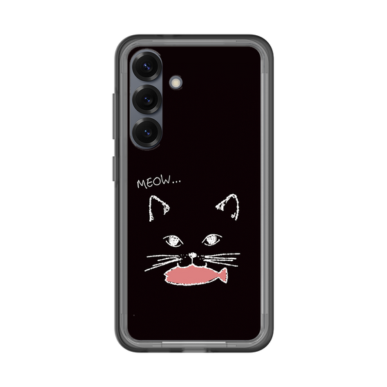 スリムプロテクションプレミアムケース［ 食いしん坊なねこ - Black ］