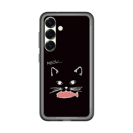 スリムプロテクションプレミアムケース［ 食いしん坊なねこ - Black ］