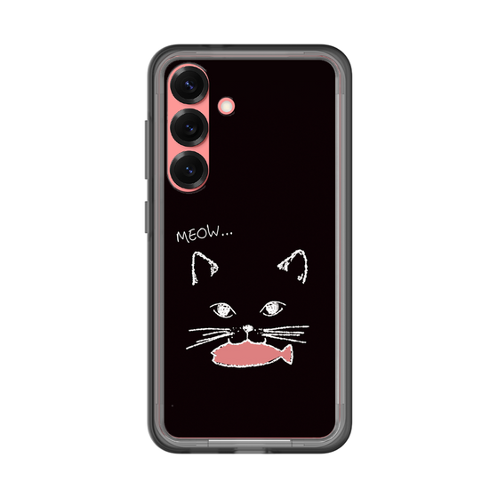 スリムプロテクションプレミアムケース［ 食いしん坊なねこ - Black ］