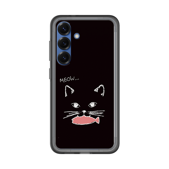 スリムプロテクションプレミアムケース［ 食いしん坊なねこ - Black ］