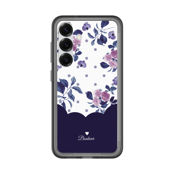スリムプロテクションプレミアムケース［ ツインドットフラワー - Navy ］