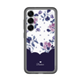 スリムプロテクションプレミアムケース［ ツインドットフラワー - Navy ］